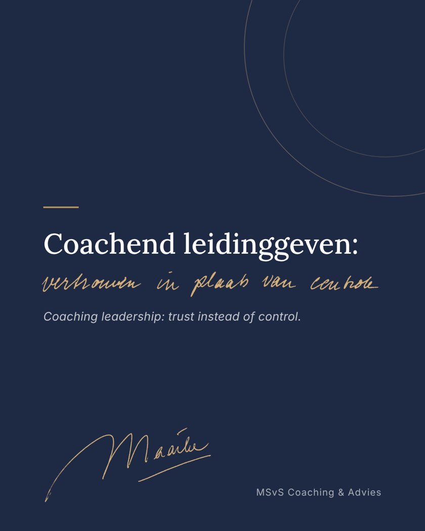 Coaching leadership: trust instead of control